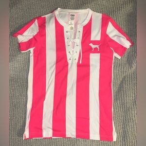 PINK - Pink/White Soccer Tee